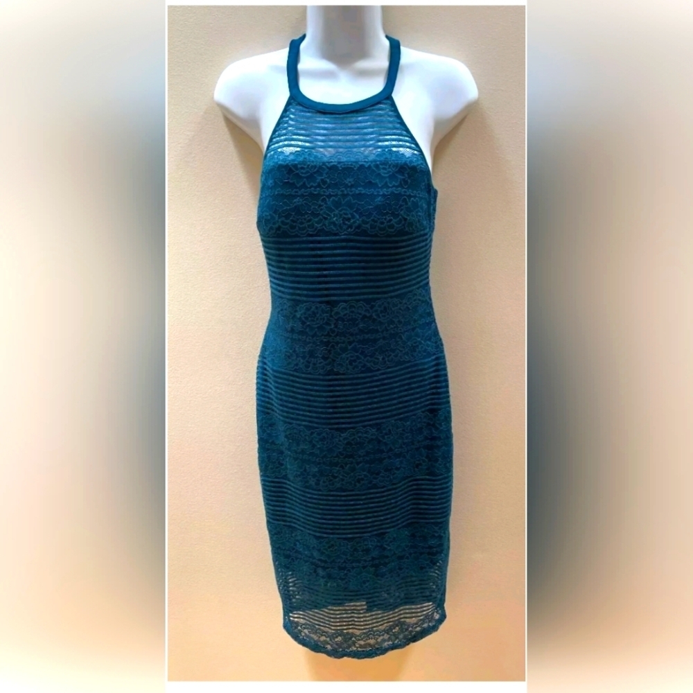 GUESS Women's Embroidered Halter Neck Dress